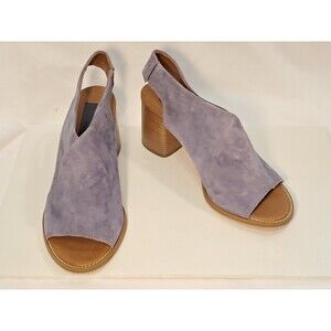 NEW Topshop Purple Open Toe Slingback Suede 3" Block Heels Sandal Size 38/7.5US
